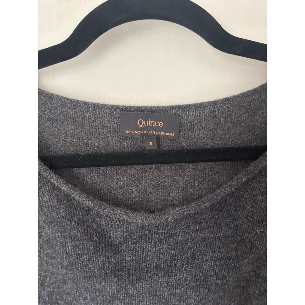 Quince Cashmere Sweater Small Boatneck Heather Charcoal Soft Womens - Picture 2 of 8